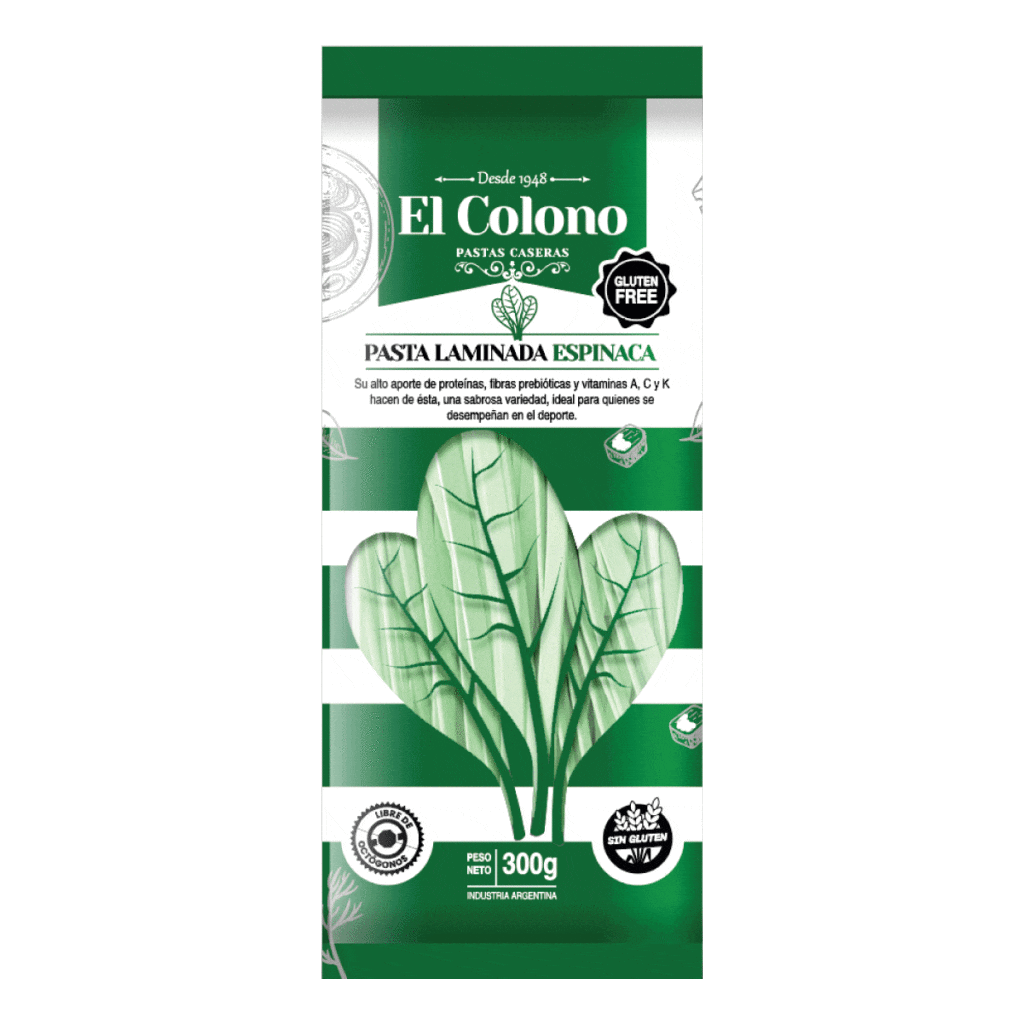  FIDEOS CON ESPINACA SIN TACC EL COLONO